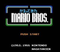 Kaettekita Mario Bros title screen