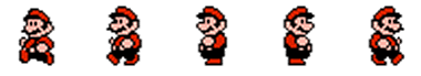 Sprites of Mario from Super Mario Bros 3