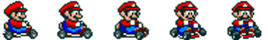 Mario's Sprites from Super Mario Kart in 1992