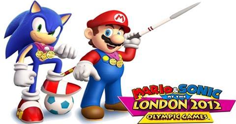 Sonic and Mario with their Olympic gold medals from London 2012
