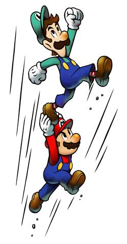 Mario and Luigi using a jump attack