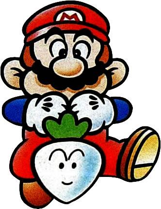 Mario pulling up a Veggie