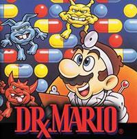 Dr. Mario and red, blue and yellow viruses in the NES Classic series GBA version of Dr. Mario