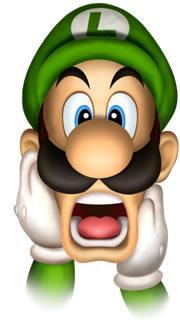 Luigi screaming in terror