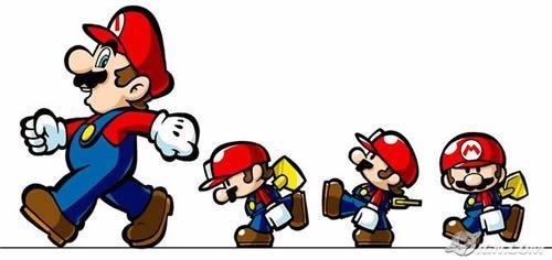 Mario marching with minis