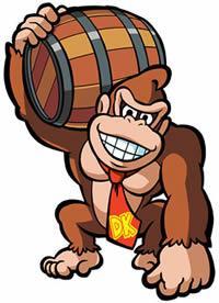 Donkey Kong holding his signature barrel!