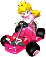 Peach driving her kart
