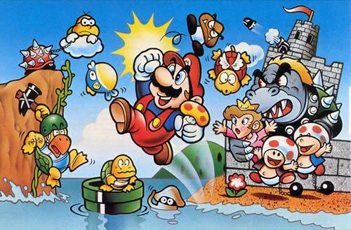 An artwork of Super Mario Bros originally drawn by Shigeru Miyamoto