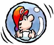 Baby Mario in a bubble