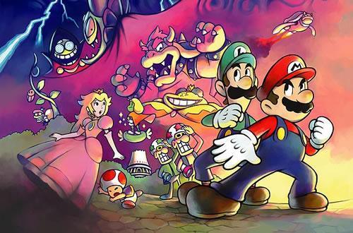 An artwork from Mario & Luigi: Superstar Saga