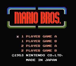 Mario Bros. NES title screen
