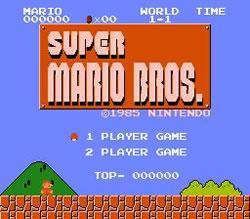 Super Mario Bros title screen
