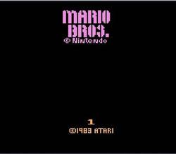 Mario Bros Atari 2600 version title screen