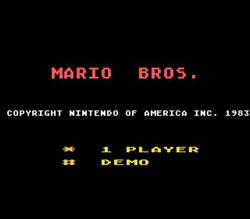 Mario Bros Atari 5200 title screen