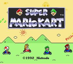 Super Mario Kart for the SNES, title screen