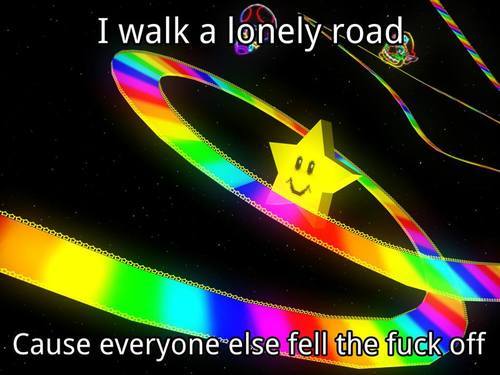 It can be lonely on Rainbow road