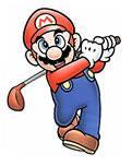 Mario swings his club in Mario Golf