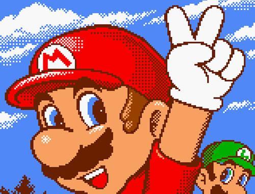 Mario showing the peace symbol during a round of Golf