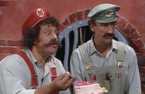 Lou Albano (left) as Mario and Danny Wells (right) as Luigi