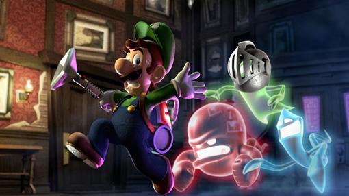 Luigi being chased by ghosts in Luigi's Mansion 2: Dark Moon