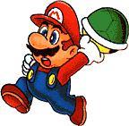 Mario throwing a shell