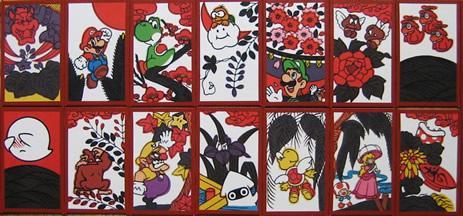 Modern versions of Hanafunda cards featuring Nintendos own popular videogame characters