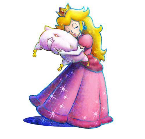 Peach hugging a pillow in Mario & Luigi Dream Team
