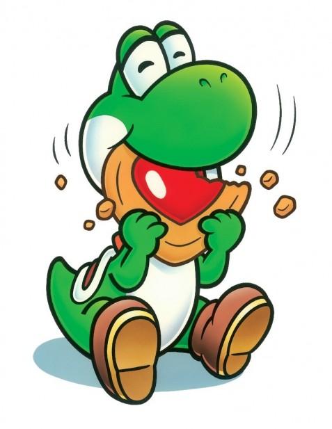 Yoshi eating a cookie