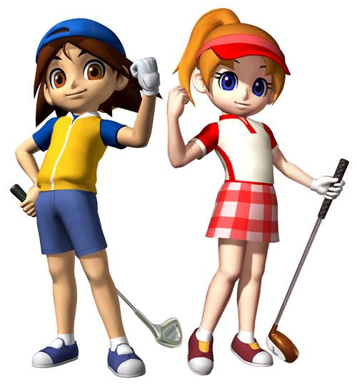 Neil and Ella With Golf Clubs