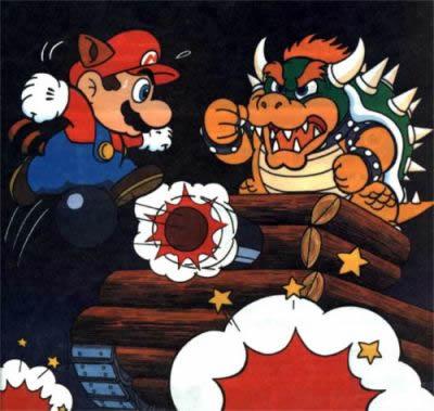 Mario Fighting With Bowser