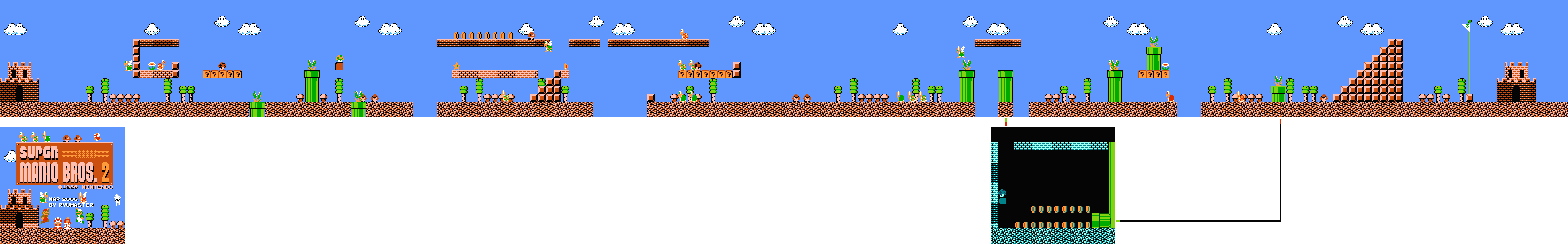 Super Mario Bros. The Lost Levels maps of every stage