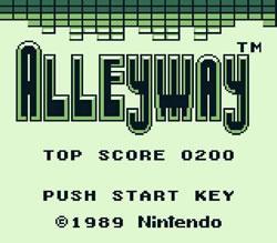 Alleyway (Game) titlescreen for Game Boy