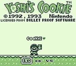 Yoshi's Cookie Game Boy title screen