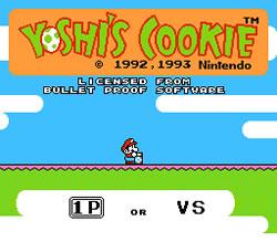 Yoshi's Cookie NES Title screen