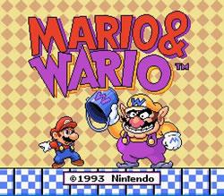 Mario & Wario title screen