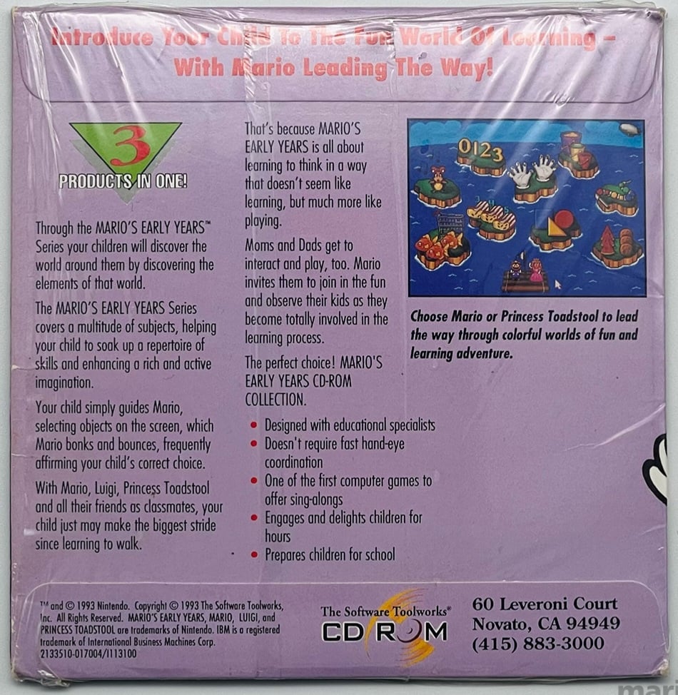 Mario's Early Years CD-ROM Collection back cover