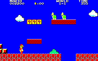 World 1-1 with Koopas and blocks — Sharp X1