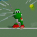 Forehand (R) stance in Mario Tennis 64