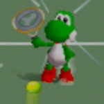 Overhead (R) stance in Mario Tennis 64