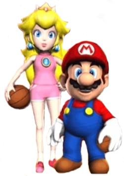 Mario and Princess Peach NBA Street V3 artwork
