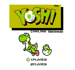 Yoshi NES North American title screen