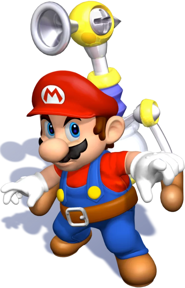 Mario with F.L.U.D.D.