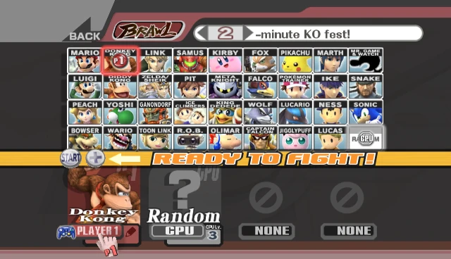 Brawl character select screen