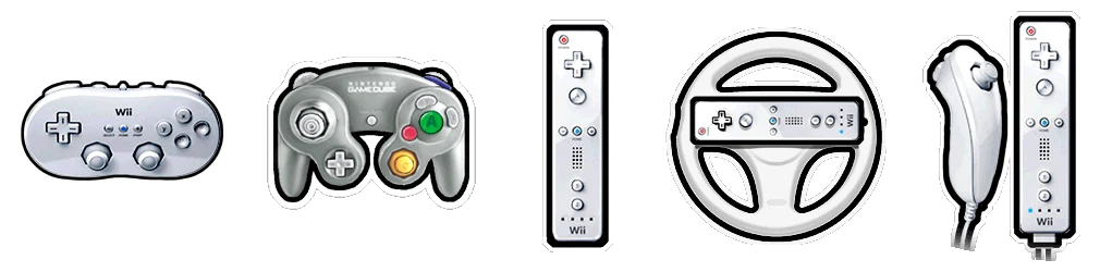Controller types compatible with Mario Kart Wii