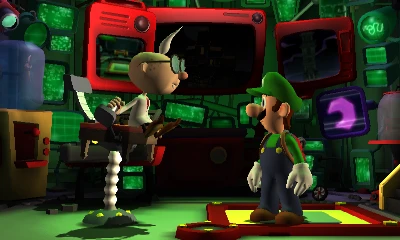 E. Gadd and Luigi in Dark Moon bunker