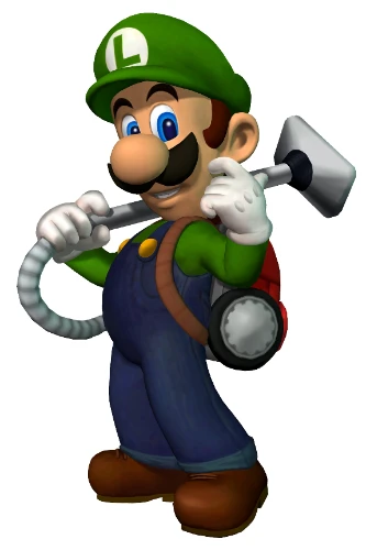 Luigi with Poltergust 3000 in Luigis Mansion