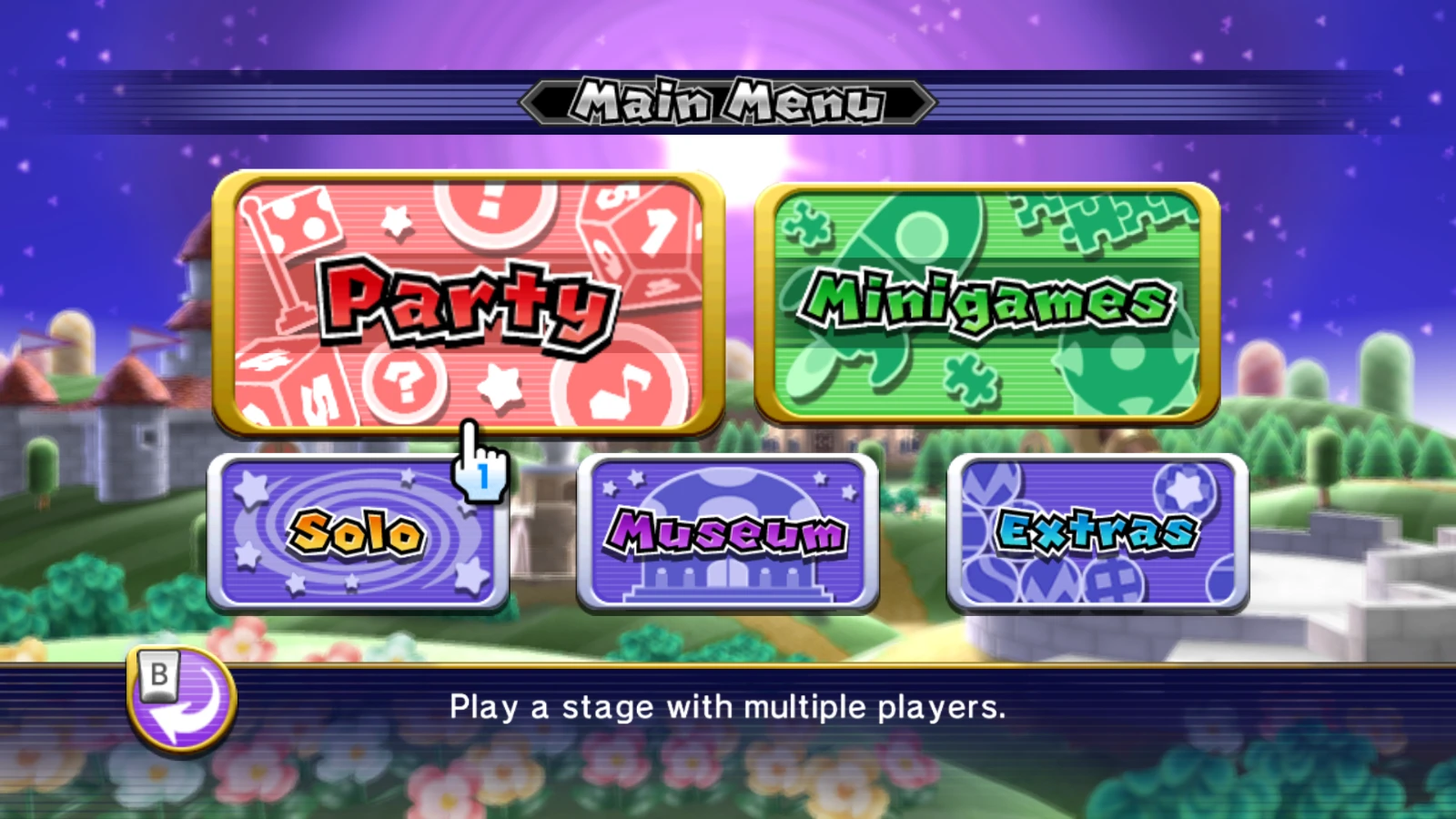 Mario Party 9 main menu