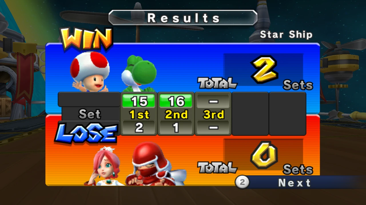 Mario Sports Mix win screen
