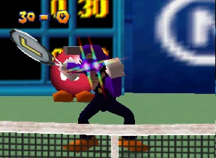 Waluigi glowing eyes Mario Tennis N64