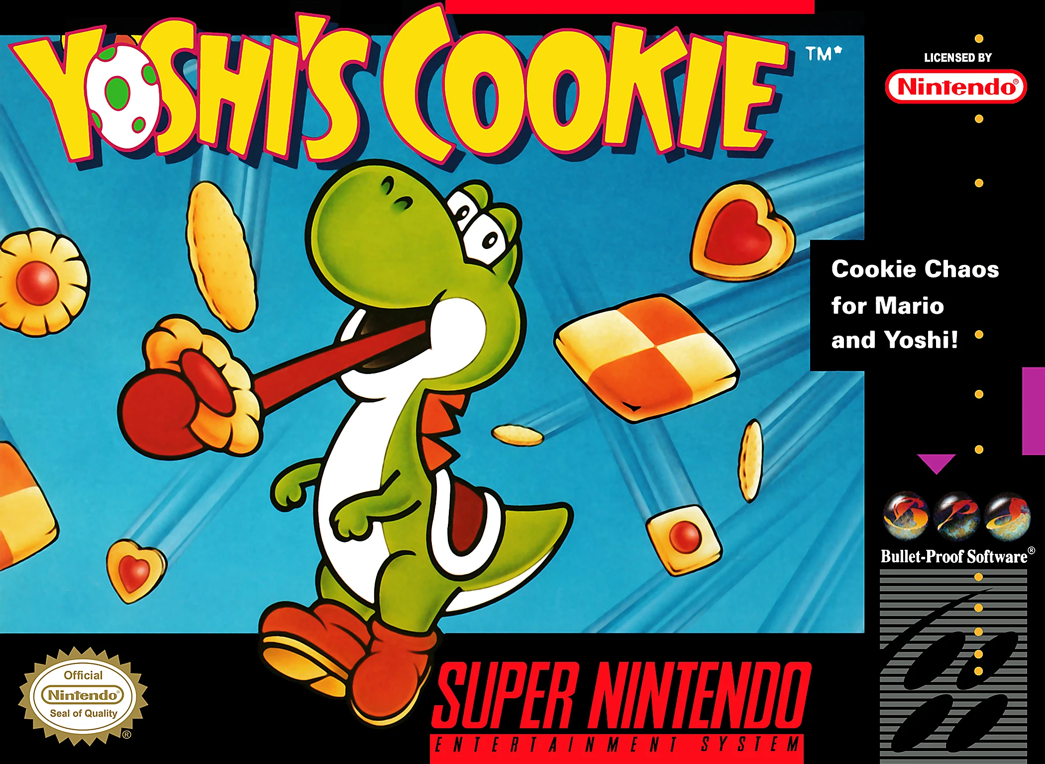 Yoshi's Cookie SNES box art